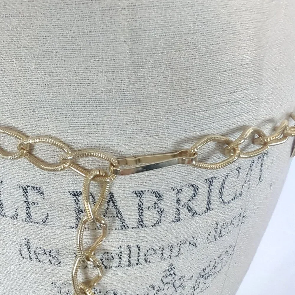 Vintage Gold Medallion Chain Belt Small Coin